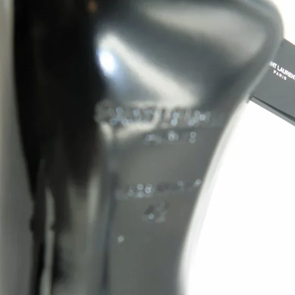 YVES ST. LAURANT BLACK /SILVER HEELS SZ 11.5 /42 - Picture 5 of 9